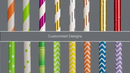 Party Disposable Biodegradable Pink Daisy Paper Straw